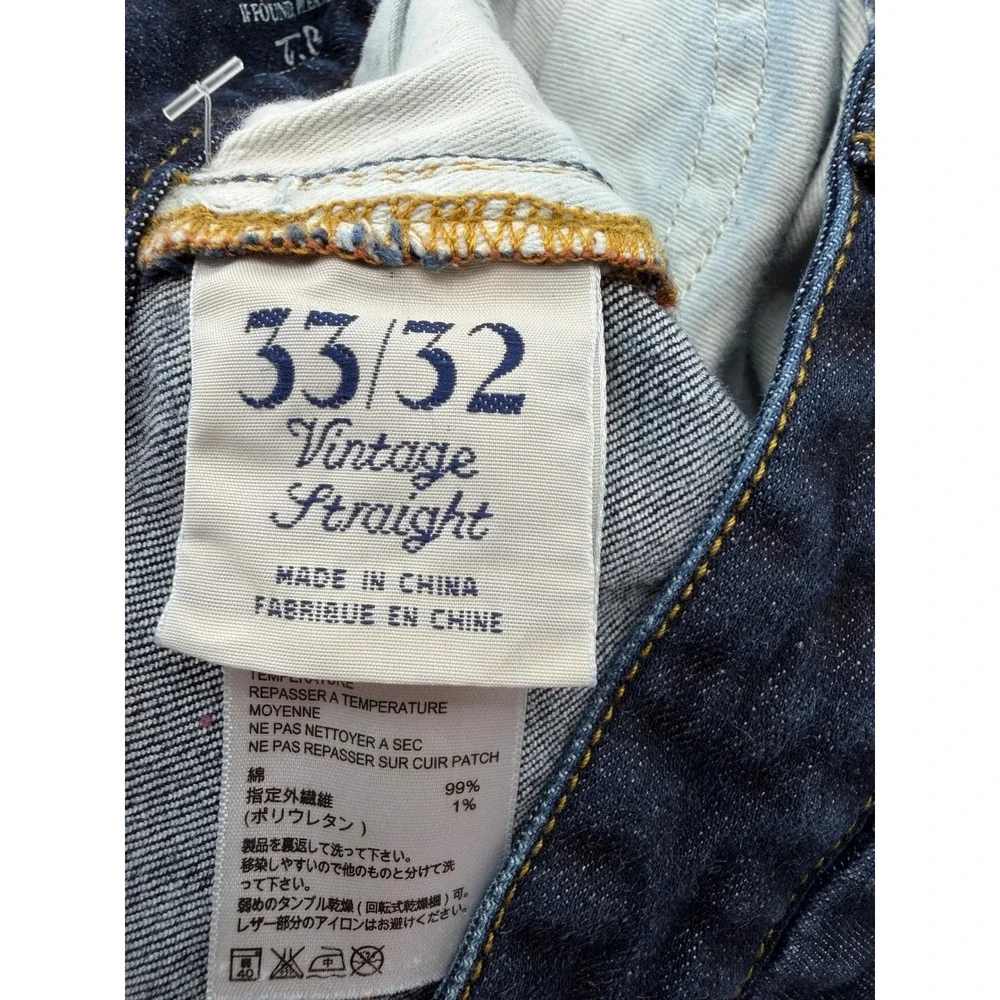 Tommy Bahama Mens 33x32 Vintage Straight Jeans Dark Wash Indigo Blue Denim